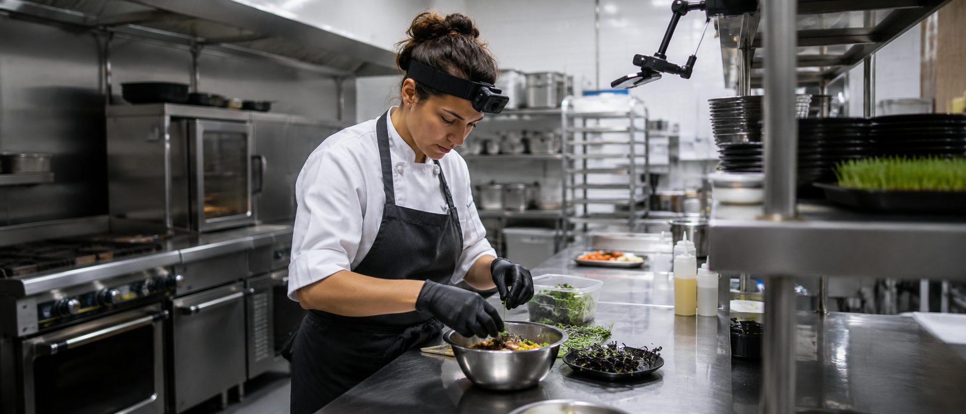 Commercial kitchen and service work environment